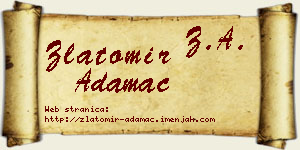 Zlatomir Adamac vizit kartica